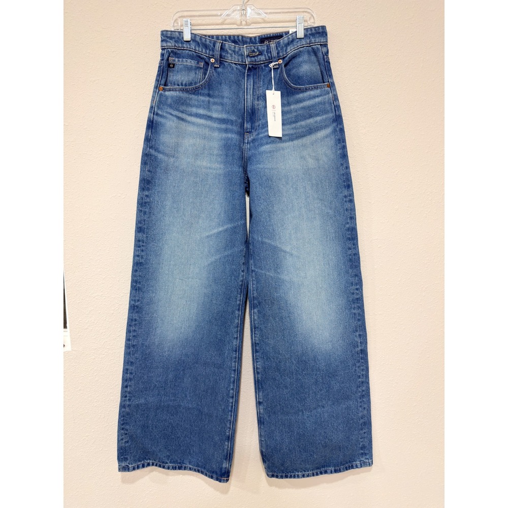 AG Adriano Goldschmied Deven Ultra Wide Leg Jeans 30 Blue High Rise Boho Denim